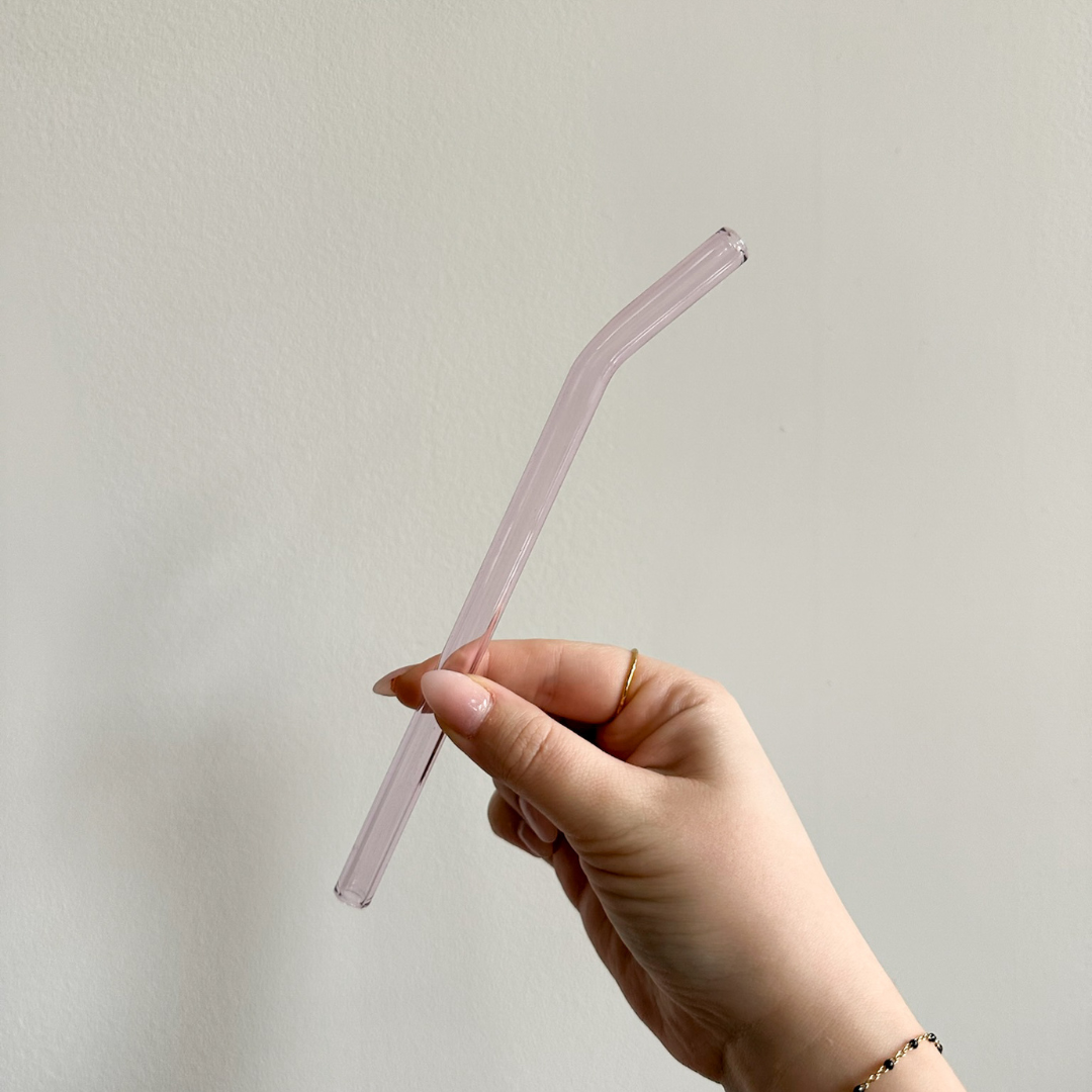 Light Pink Glass Straw